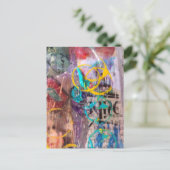 abstract collage circles and words ポストカード (スタンド正面)