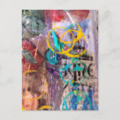 abstract collage circles and words ポストカード (正面)