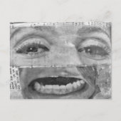 abstract collage with a eyes and mouth black white ポストカード (正面)