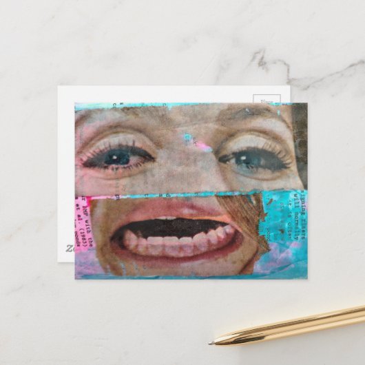 abstract collage with a eyes and mouth from 1968 ポストカード (正面/裏面インサイチュ)