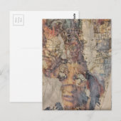 abstract collage with face mixed media ポストカード (正面/裏面)