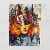 abstract collage with face mixed media ポストカード (正面)