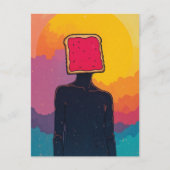 abstract collage with face of toast and jam ポストカード (正面)