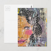 abstract collage with face words and polka dots ポストカード (正面/裏面)