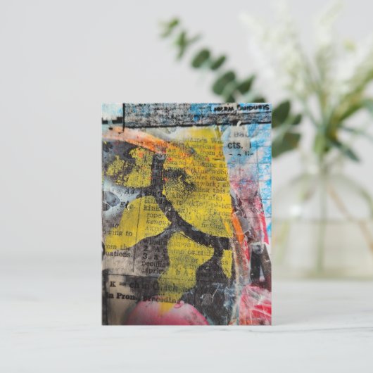 abstract collage yellow sun ポストカード (スタンド正面)