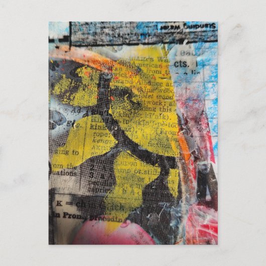 abstract collage yellow sun ポストカード (正面)