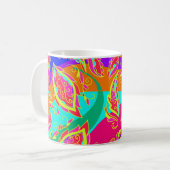 abstract,color,pattern, indian,mandala,pink, コーヒーマグカップ (正面左)