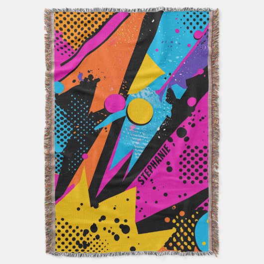 Abstract Color Splash in Retro Comic Style (1) スローブランケット (正面縦)