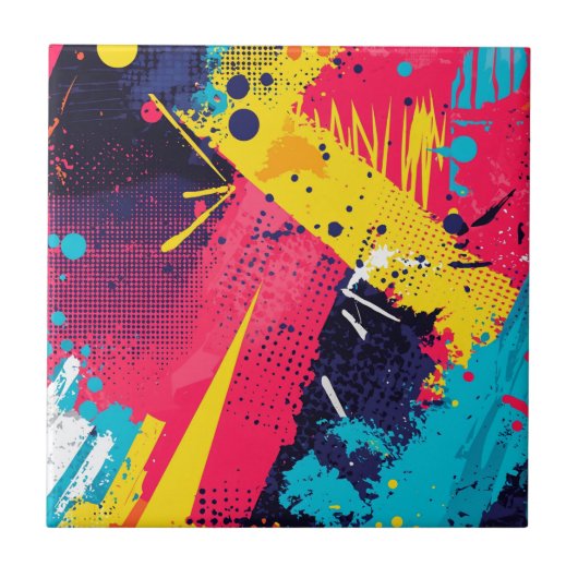Abstract Color Splash in Retro Comic Style (2) タイル (正面)