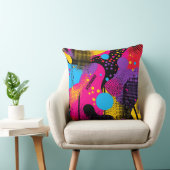 Abstract Color Splash in Retro Comic Style (4) クッション (椅子)