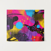 Abstract Color Splash in Retro Comic Style (4) タペストリー (正面(横))