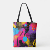 Abstract Color Splash in Retro Comic Style (4) トートバッグ (裏面)