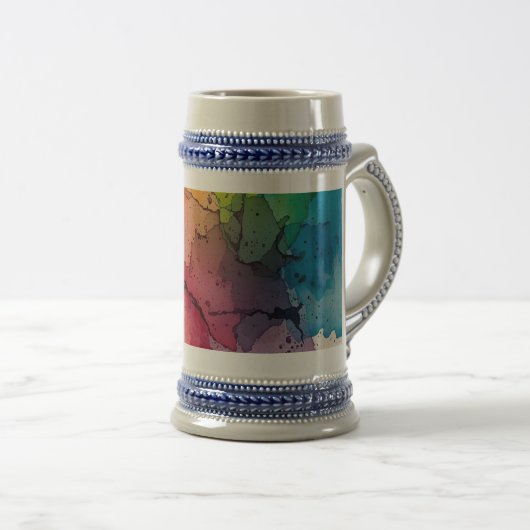 Abstract Color Splash Stein Mug ビールジョッキ (正面右)