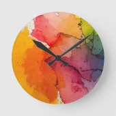 Abstract Color Splash Wall Clock ラウンド壁時計 (正面)
