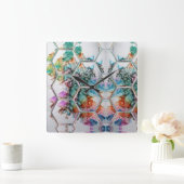 Abstract Colorful alcohol ink art  スクエア壁時計 (ホーム)