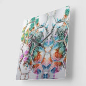 Abstract Colorful alcohol ink art  スクエア壁時計 (傾斜)