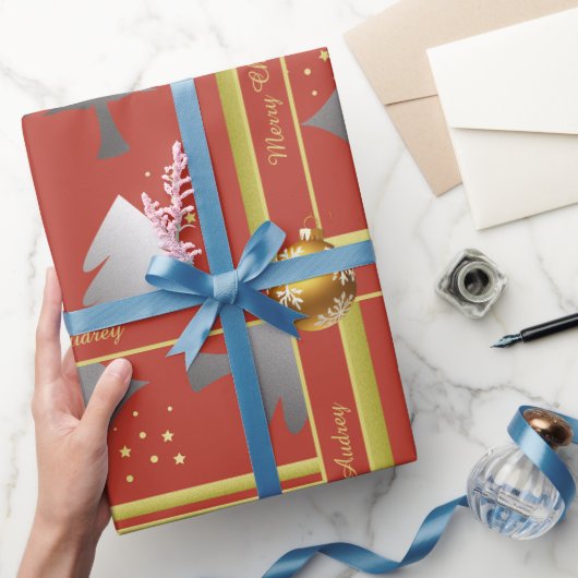 Abstract Colorful Christmas Paper with Text ラッピングペーパー (ギフト)