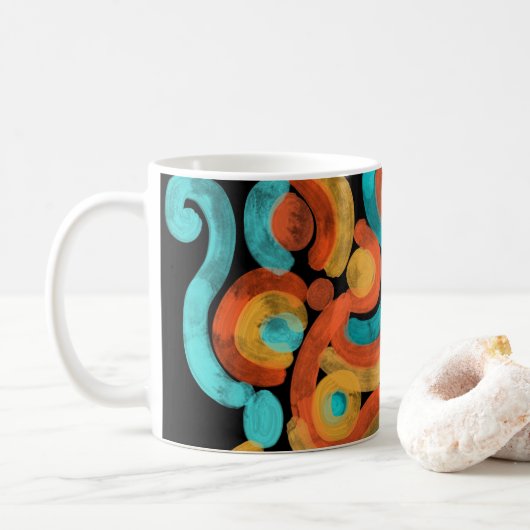 Abstract colorful coffee mug コーヒーマグカップ (ドーナツ)