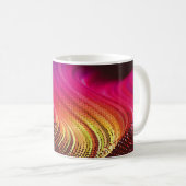 Abstract colorful digital landscape with flowing p コーヒーマグカップ (正面右)