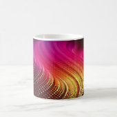 Abstract colorful digital landscape with flowing p コーヒーマグカップ (中央)