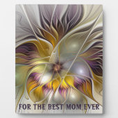 Abstract Colorful Fantasy Flower Fractal Best Mom フォトプラーク (正面)