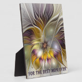 Abstract Colorful Fantasy Flower Fractal Best Mom フォトプラーク (側面)