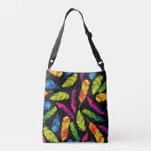 Abstract colorful feather explosion クロスボディバッグ (裏面)