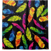 Abstract colorful feather explosion シャワーカーテン (正面)
