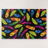 Abstract colorful feather explosion ジグソーパズル (横)