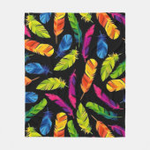 Abstract colorful feather explosion フリースブランケット (正面)