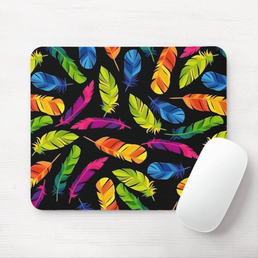 Abstract colorful feather explosion マウスパッド (マウス)