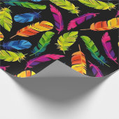 Abstract colorful feather explosion ラッピングペーパー (角)