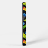 Abstract colorful feather explosion iPhoneケース (右側面)