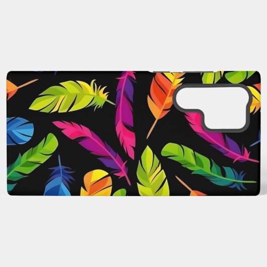 Abstract colorful feather explosion samsung galaxyケース (裏面横)