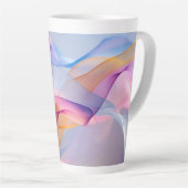 Abstract Colorful Flowing Ribbons カフェラテマグ (右アングル)