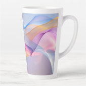 Abstract Colorful Flowing Ribbons カフェラテマグ (右)