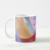 Abstract Colorful Flowing Ribbons コーヒーマグカップ (左)