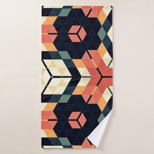 Abstract colorful hexagon square geometric seamles バスタオル (バスタオル)