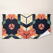 Abstract colorful hexagon square geometric seamles バスタオル (バスタオル)