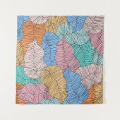 Abstract colorful leaf painting design background タペストリー (正面(横))