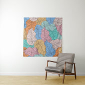 Abstract colorful leaf painting design background タペストリー (インサイチュ(横))