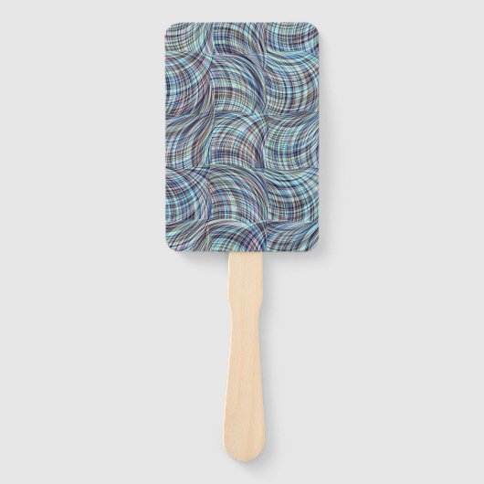 Abstract Colorful Lines Seamless Pattern ハンドファン (正面)