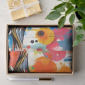 Abstract Colorful Mandarin Ducks Couple Decoupage 薄葉紙 (ギフト)