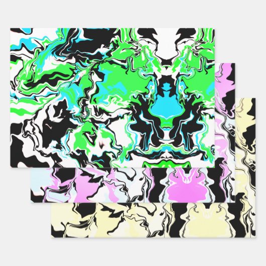 Abstract colorful Merge ラッピングペーパーシート (セット)