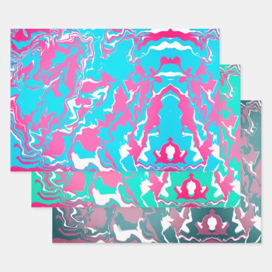 Abstract colorful Merge ラッピングペーパーシート (セット)
