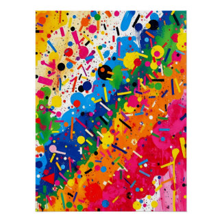 Abstract Colorful Modern Graffiti Street Art ポスター