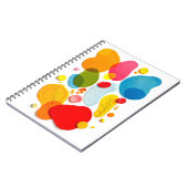 Abstract Colorful Organic Shapes Botanical Collage ノートブック (左側)