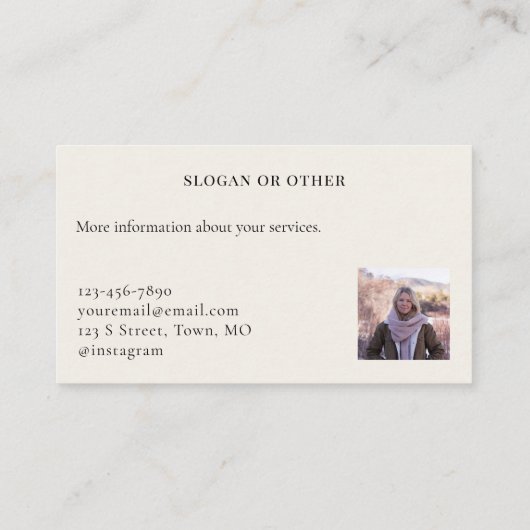 Abstract Colorful Painted Botanicals with Photo  名刺 (裏面)