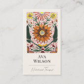 Abstract Colorful Painted Botanicals with Photo  名刺 (正面)