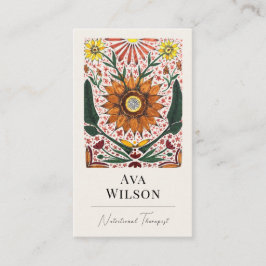 Abstract Colorful Painted Botanicals with Photo  名刺